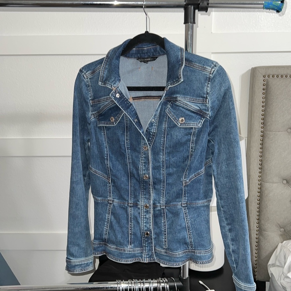 WHBM Peplum Denim jacket